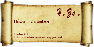 Héder Zsombor névjegykártya